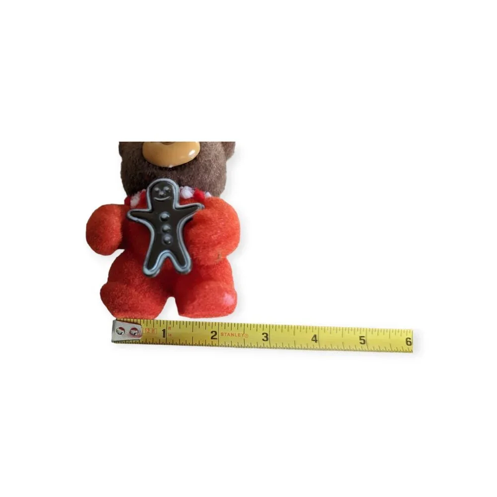 Vintage Jasco Christmas Teddies Flocked Ornament